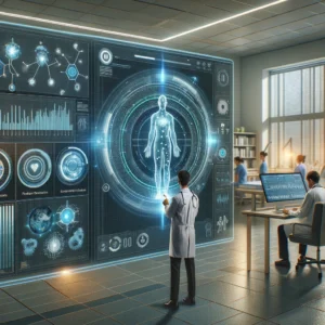 DALL·E 2024 12 24 00.30.59 An image depicting the concept of predictive analytics in healthcare with a focus on artificial intelligence in disease diagnosis. The image should sh